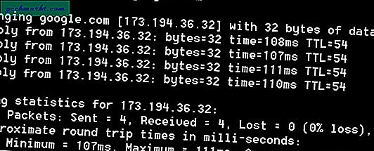 Langsame Verbindungsgeschwindigkeit !!! Angenommen, die Verbindung zu Ihrem Router ist in Ordnung und Sie möchten die Internetverfügbarkeit überprüfen, ist der Ping-Befehl der einfachste Weg, dies zu tun.