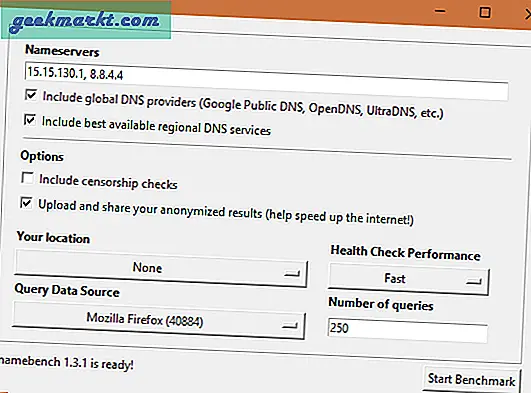 Sie können nicht zufällig ein DNS auswählen und hoffen, dass es schneller ist als das von Ihrem ISP bereitgestellte. So können Sie mithilfe der DNS-Benchmarking-Tools den schnellsten DNS-Server in Ihrer Nähe finden.