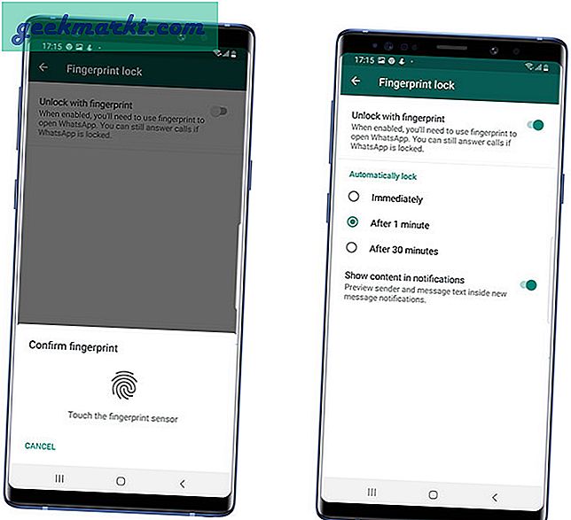So aktivieren Sie die Fingerabdrucksperre auf WhatsApp für Android
