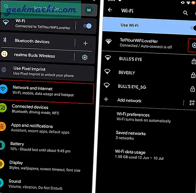 Deaktivieren der automatischen Verbindung in bestimmten Wi-Fi-Netzwerken