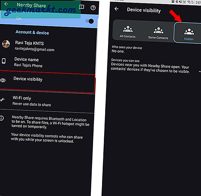 So deaktivieren Sie die Freigabe in der Nähe auf Android