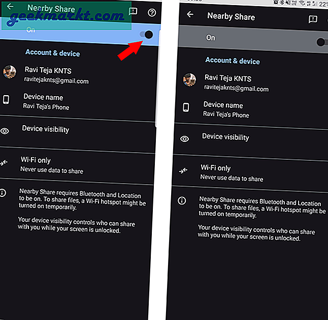 So deaktivieren Sie die Freigabe in der Nähe auf Android