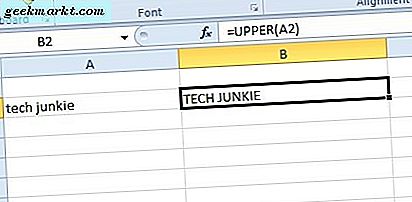 Wie man den ersten Brief in Excel Spreadsheet Zellen groß schreibt